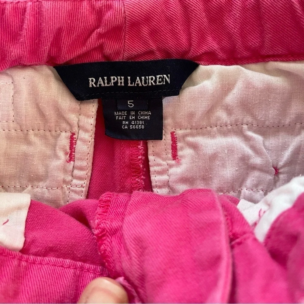 Ralph Lauren girls classic chino pink shorts size 5